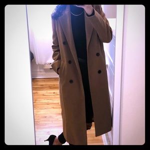 Wool look beige coat